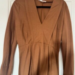 Mango Tan V-Neck Dress